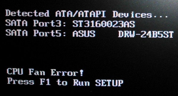 CPU Fan Error! Press F1