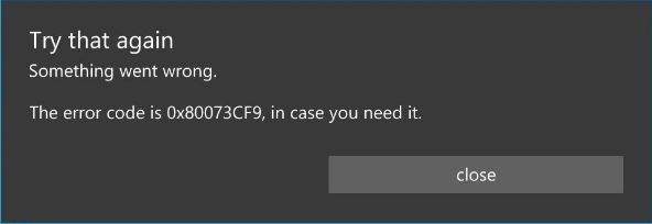 0X80073CF9