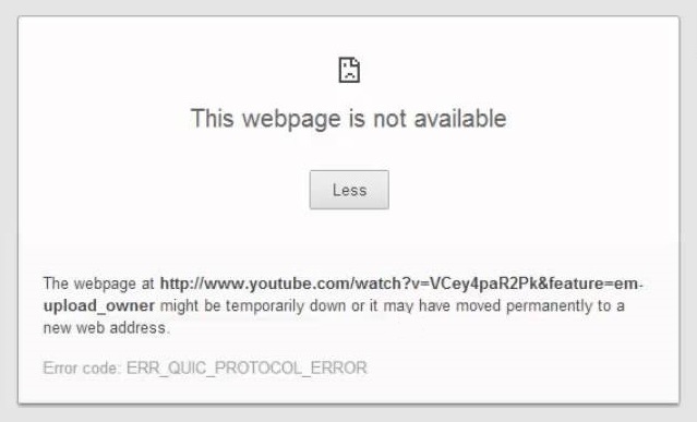 ERR_QUIC_PROTOCOL_ERROR
