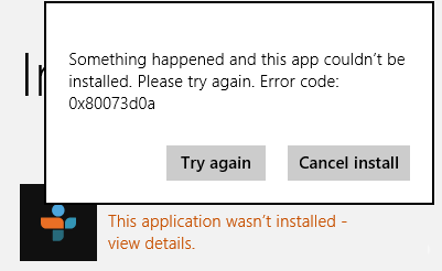 0x80073DOA