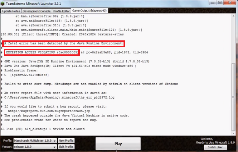 EXCEPTION_ACCESS_VIOLATION 0xc0000005