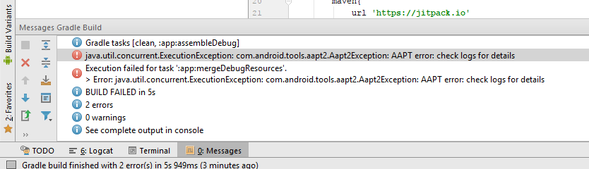 Error:com.android.tools.aapt2.Aapt2Exception: AAPT2 error: check logs for details