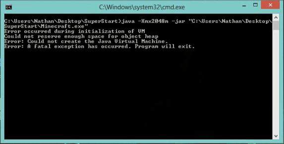 error occurred during initialization of vm