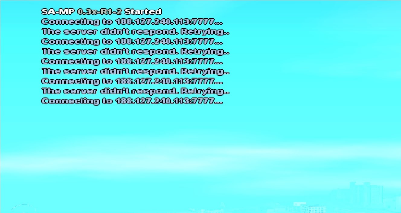 The server didn’t respond. Retrying