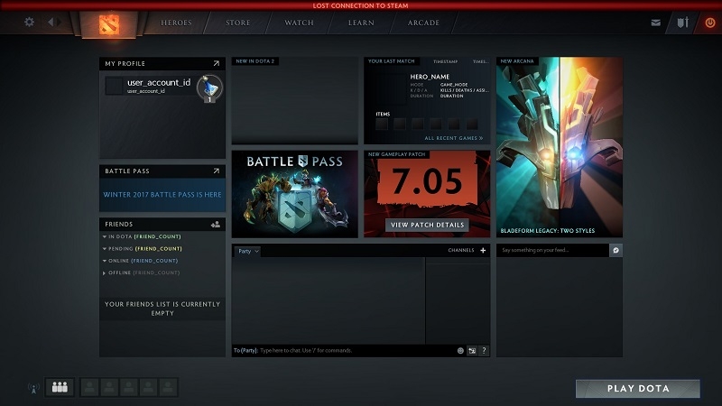 Lost connection to Steam