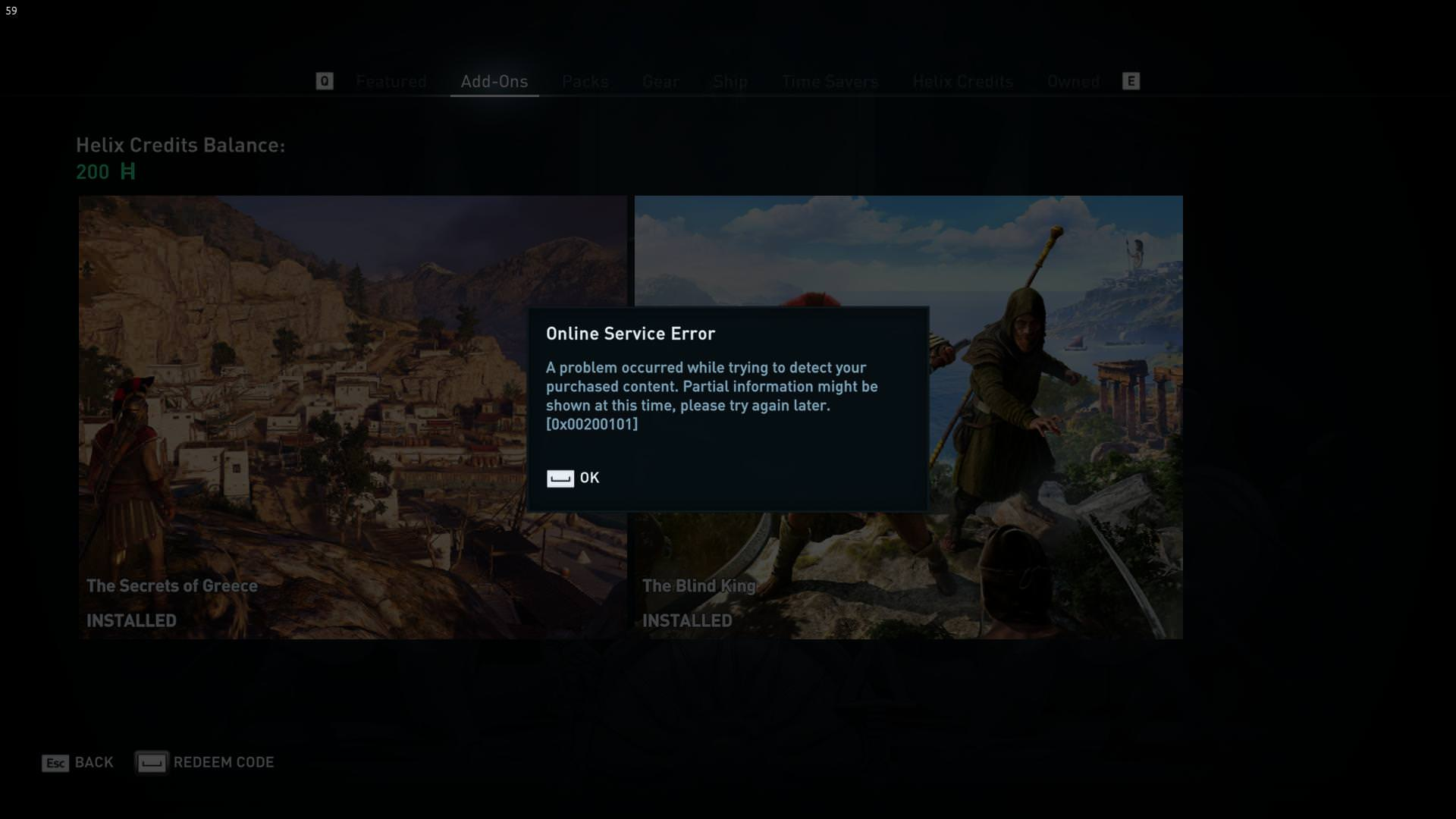 Ошибки 0x00200101 в игре Assassin’s Creed Odyssey