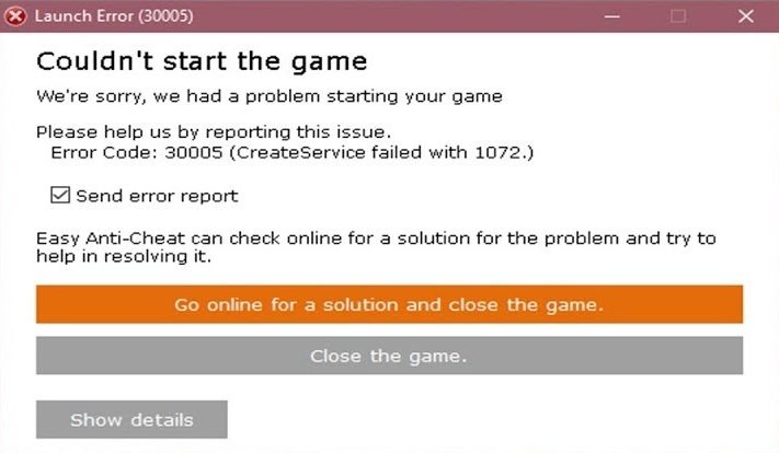 Easyanticheat Createservice Failed 1072