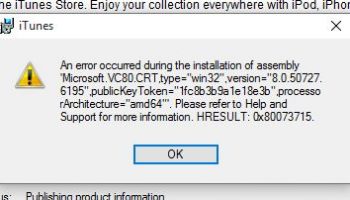 HRESULT 0x80073715