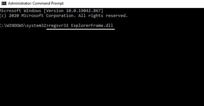ошибка ExplorerFrame.dll при загрузке DllRegisterServer