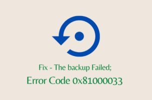 Как исправить ошибку 0x81000033?