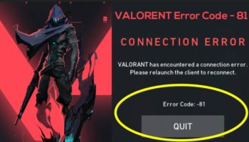 Valorant ошибка 81