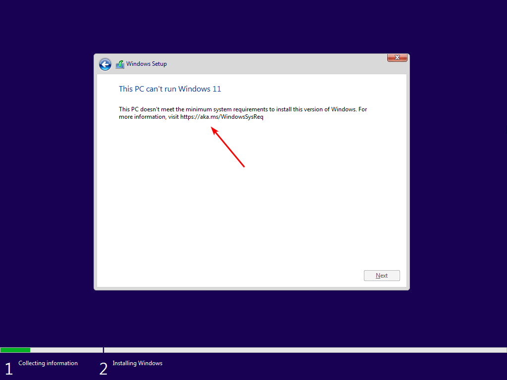 Компьютер не соответствует минимальным требованиям Windows 11