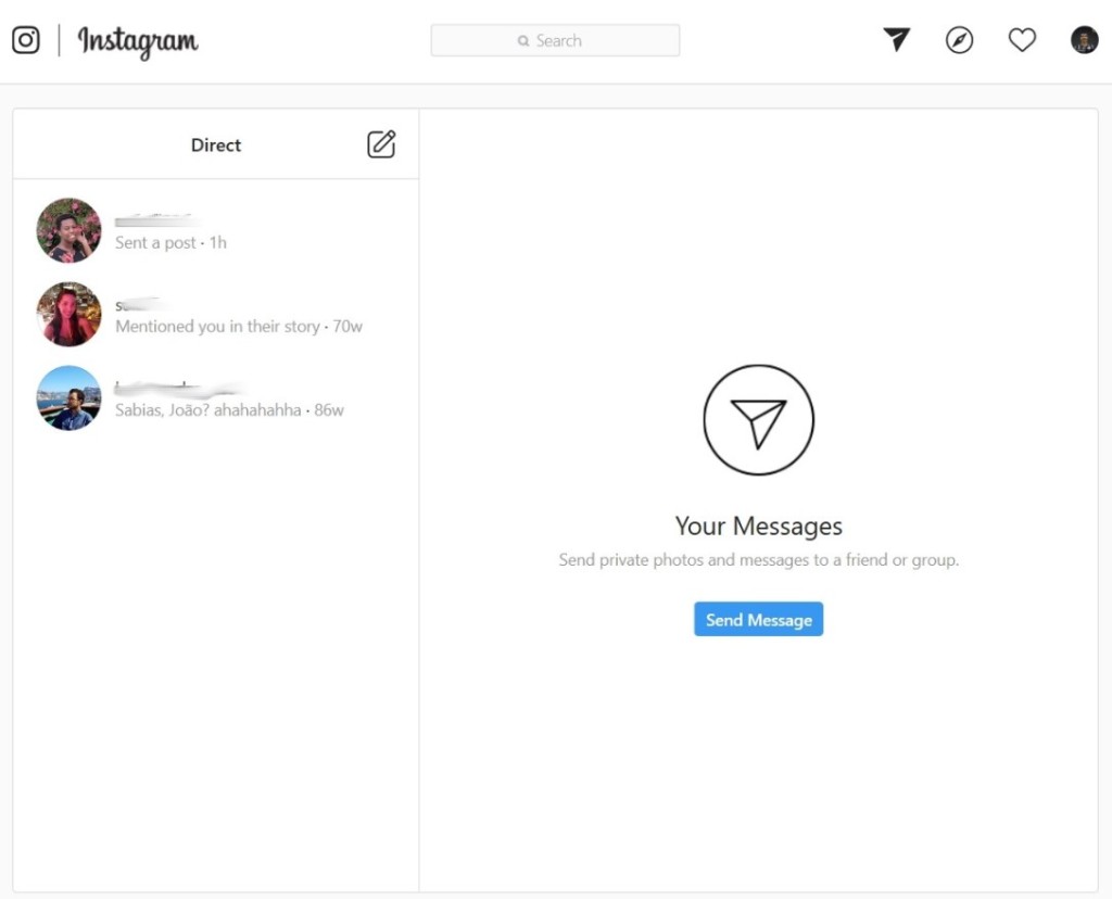 Как написать сообщение в директ Instagram с компьютера?