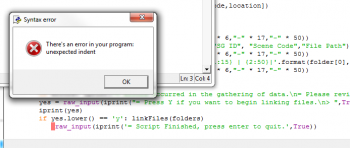 unexpected indent