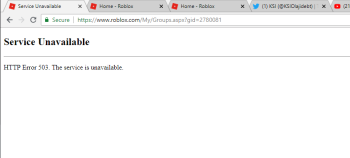 ошибка 503 в Roblox