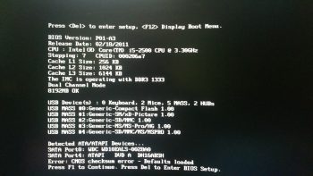 CMOS checksum error
