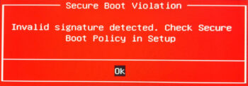 Invalid signature detected